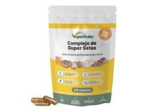 VEGAN VITALITY suplemento 6 hongos AHCC, 120 cápsulas
