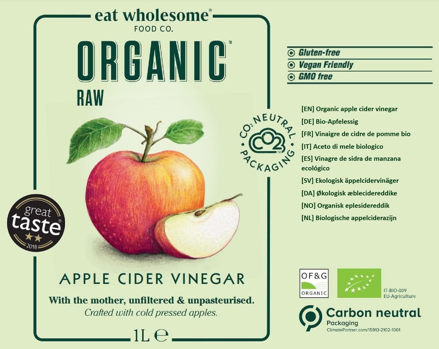 EAT WHOLESOME Vinagre de sidra de manzana 1 l - Imagen 2